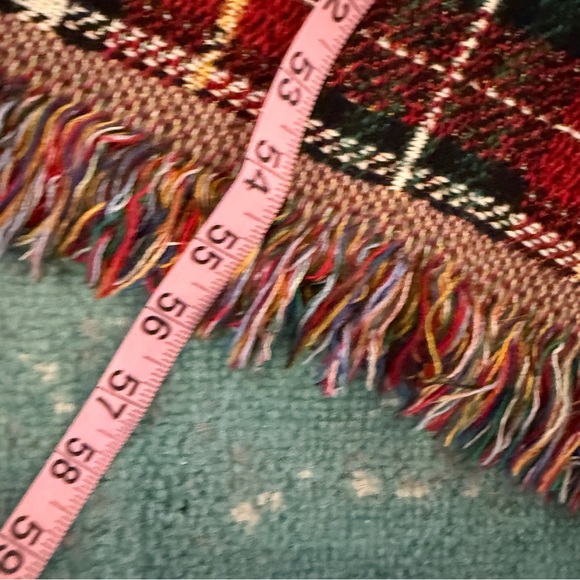 Vintage Teddy Bear Woven Blanket Tapestry Plaid Fringe Throw Cozy Decor - Picture 13 of 13